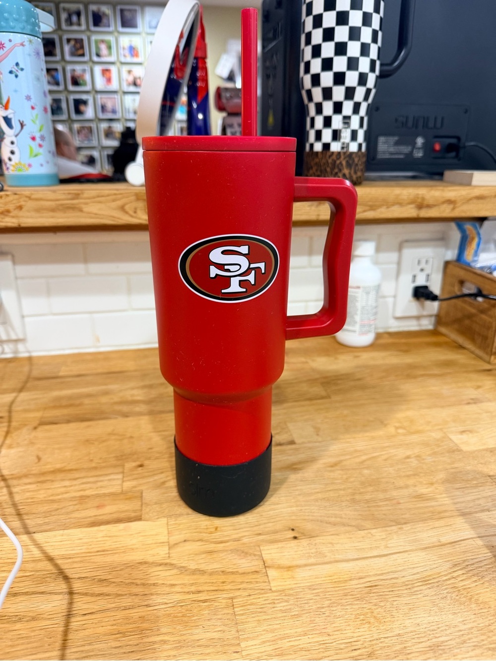 NFL San Francisco 49ers Red Insulated Travel Mug with Handle 30oz